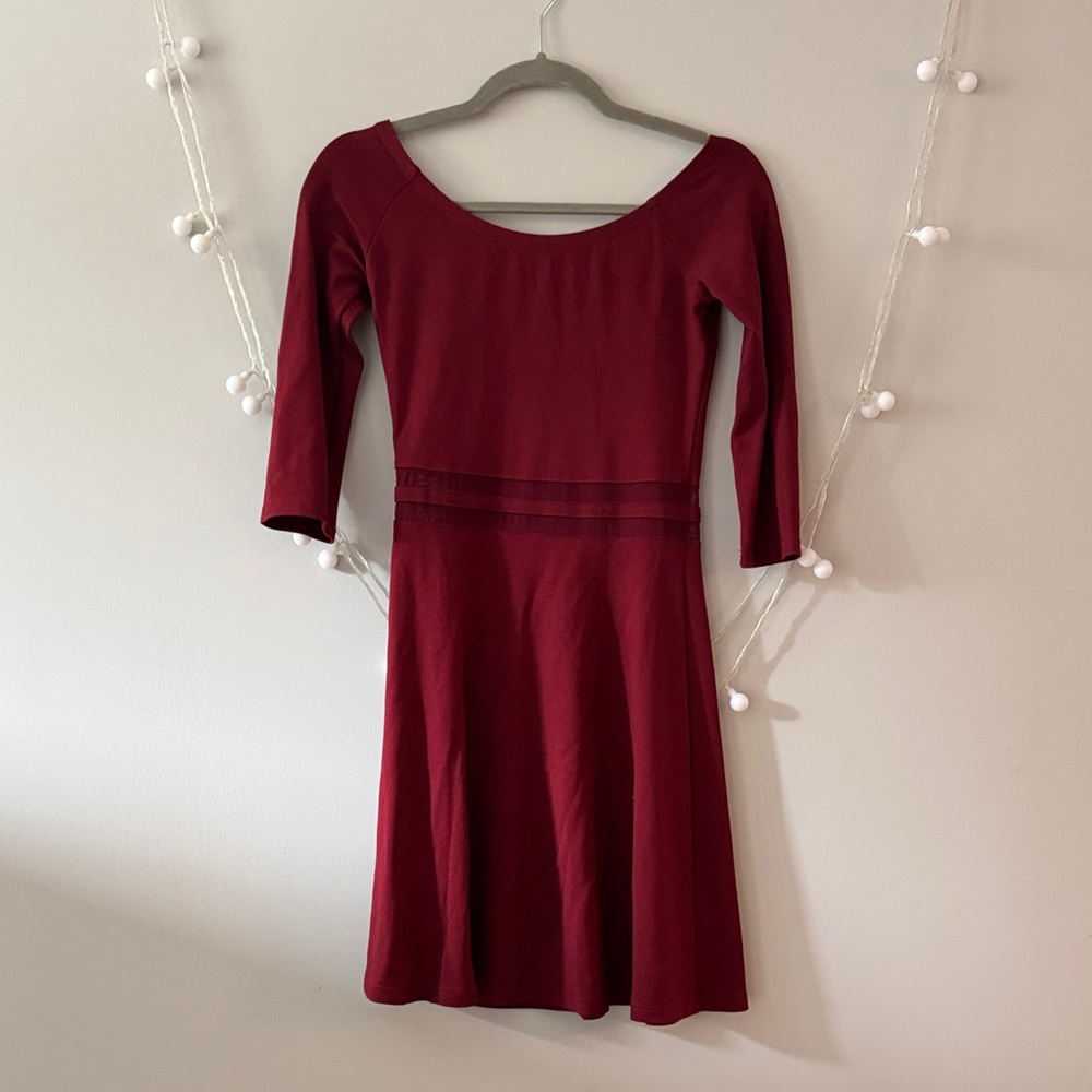 Yes to the Mesh burgundy dress LULUS size S - Picture 9 of 15